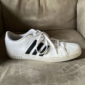 Size 7, white, adidas shoes, leather